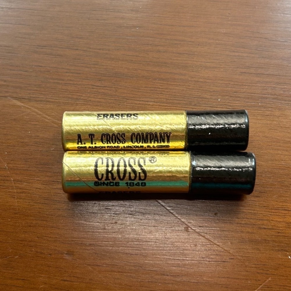 Vintage AT Cross Company Mechanical Pencil Erasers 3ct Collectible Gold Tubes